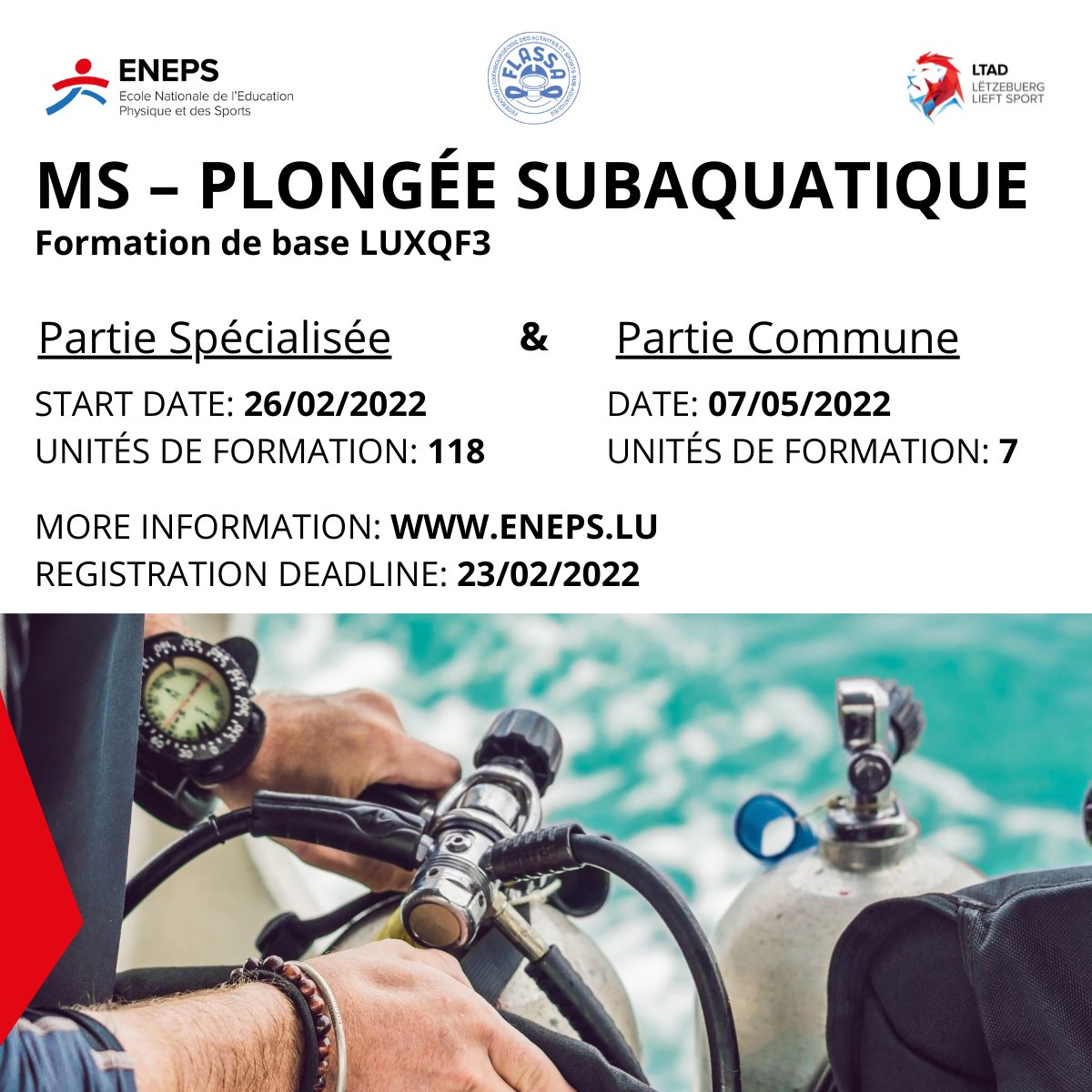 Formation de Base Moniteur Plongée CMAS / FLASSA M1